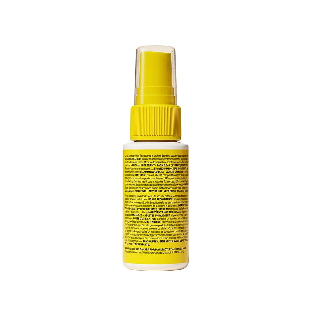 Bee Propolis Throat Spray by Beekeeper’s Naturals – 85mg Natural Immune Support, Sore Throat Relief & Antioxidant Protection – Keto, Paleo, Gluten-Free (1.06 oz)