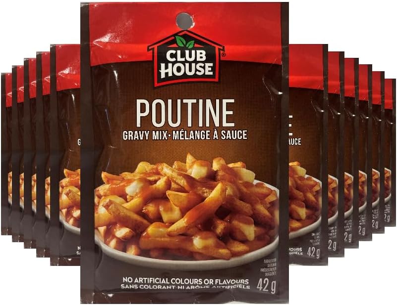 Club House, Dry Sauce powder /Seasoning/Marinade Mix, Poutine Gravy, 42g (Pack of 12) - (Packaging may vary)