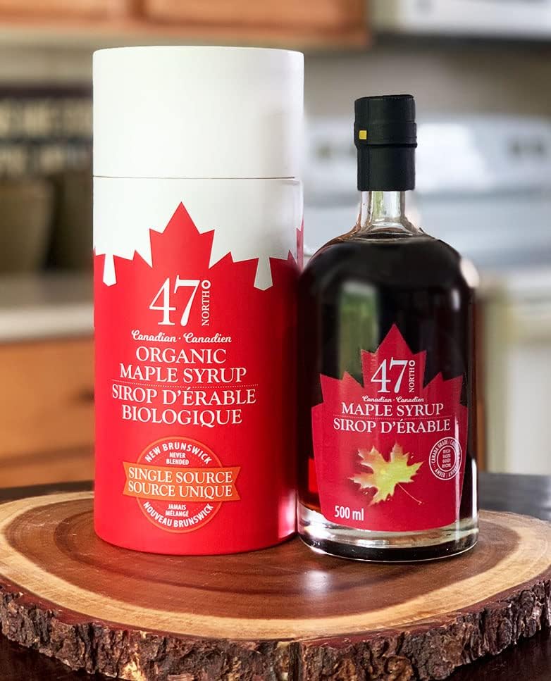 47 North Pure Real Organic Maple Syrup | 500ml Gift Box | Premium Grade A Amber Rich Taste and Velvety Smooth Texture | Perfect Canadian Gift for Holidays, Christmas, Birthdays