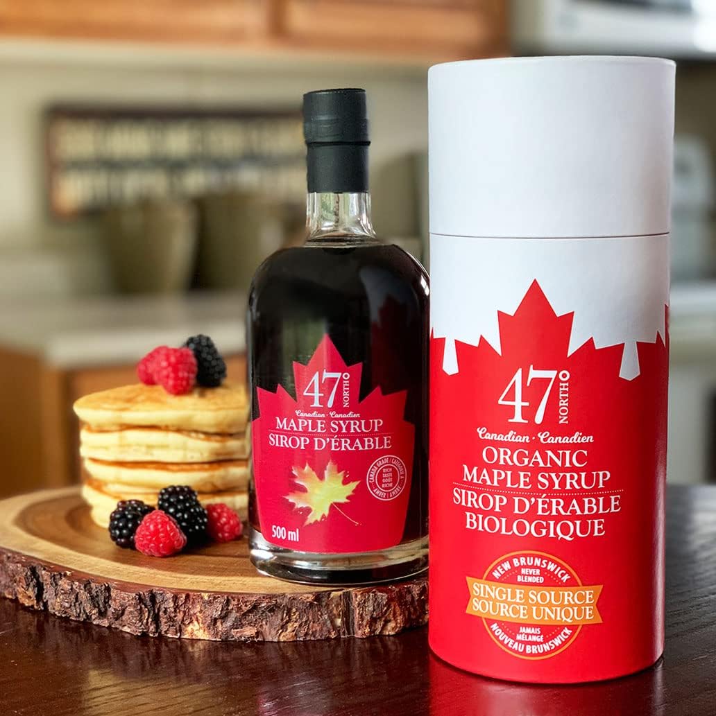 47 North Pure Real Organic Maple Syrup | 500ml Gift Box | Premium Grade A Amber Rich Taste and Velvety Smooth Texture | Perfect Canadian Gift for Holidays, Christmas, Birthdays