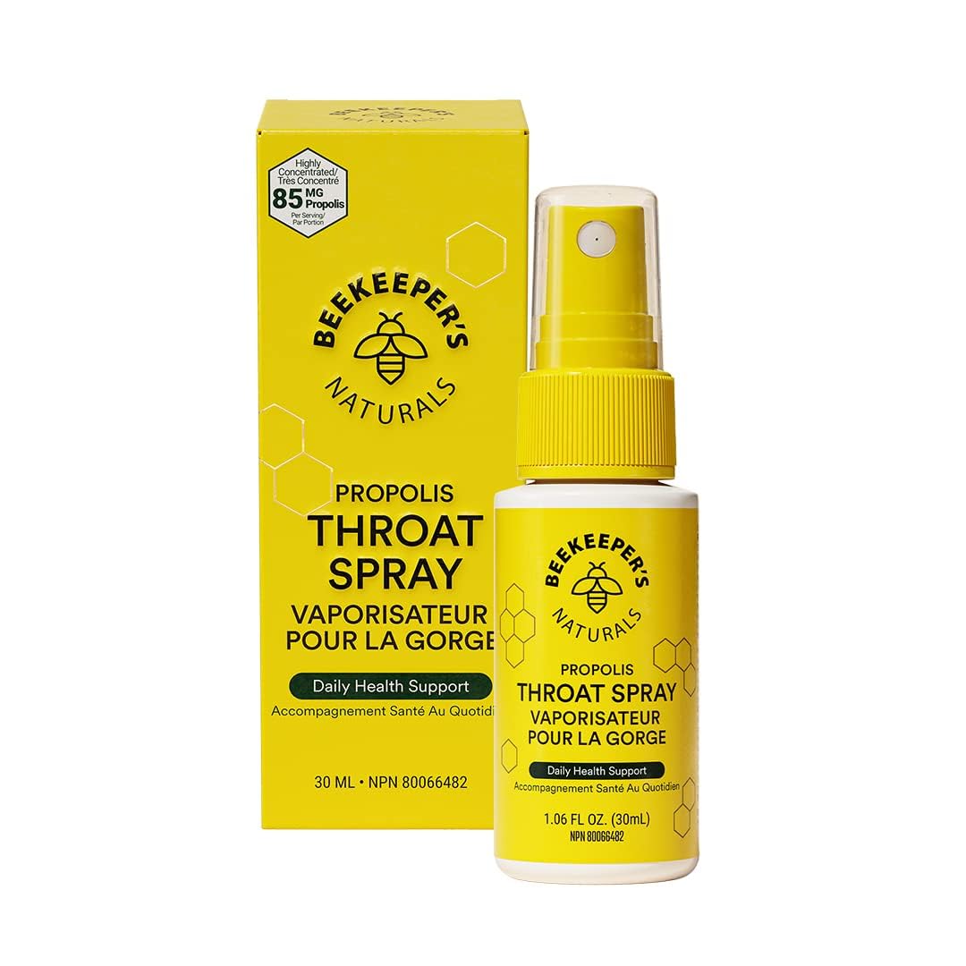 Bee Propolis Throat Spray by Beekeeper’s Naturals – 85mg Natural Immune Support, Sore Throat Relief & Antioxidant Protection – Keto, Paleo, Gluten-Free (1.06 oz)