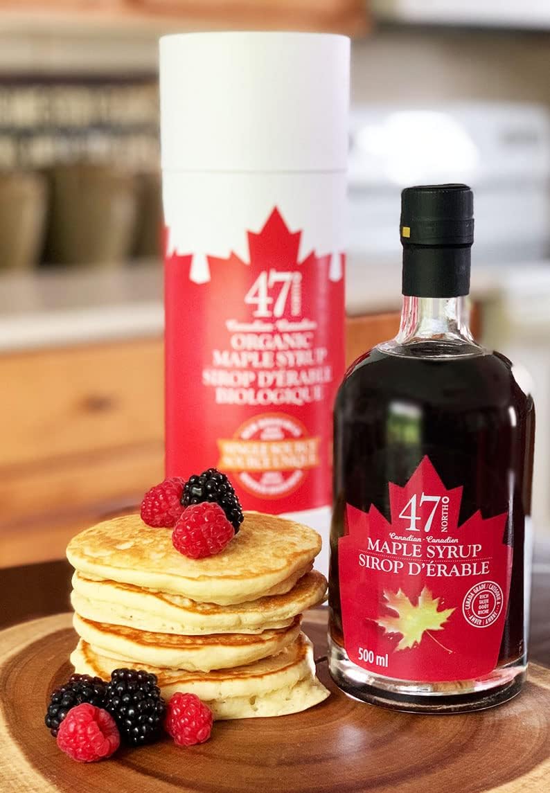 47 North Pure Real Organic Maple Syrup | 500ml Gift Box | Premium Grade A Amber Rich Taste and Velvety Smooth Texture | Perfect Canadian Gift for Holidays, Christmas, Birthdays