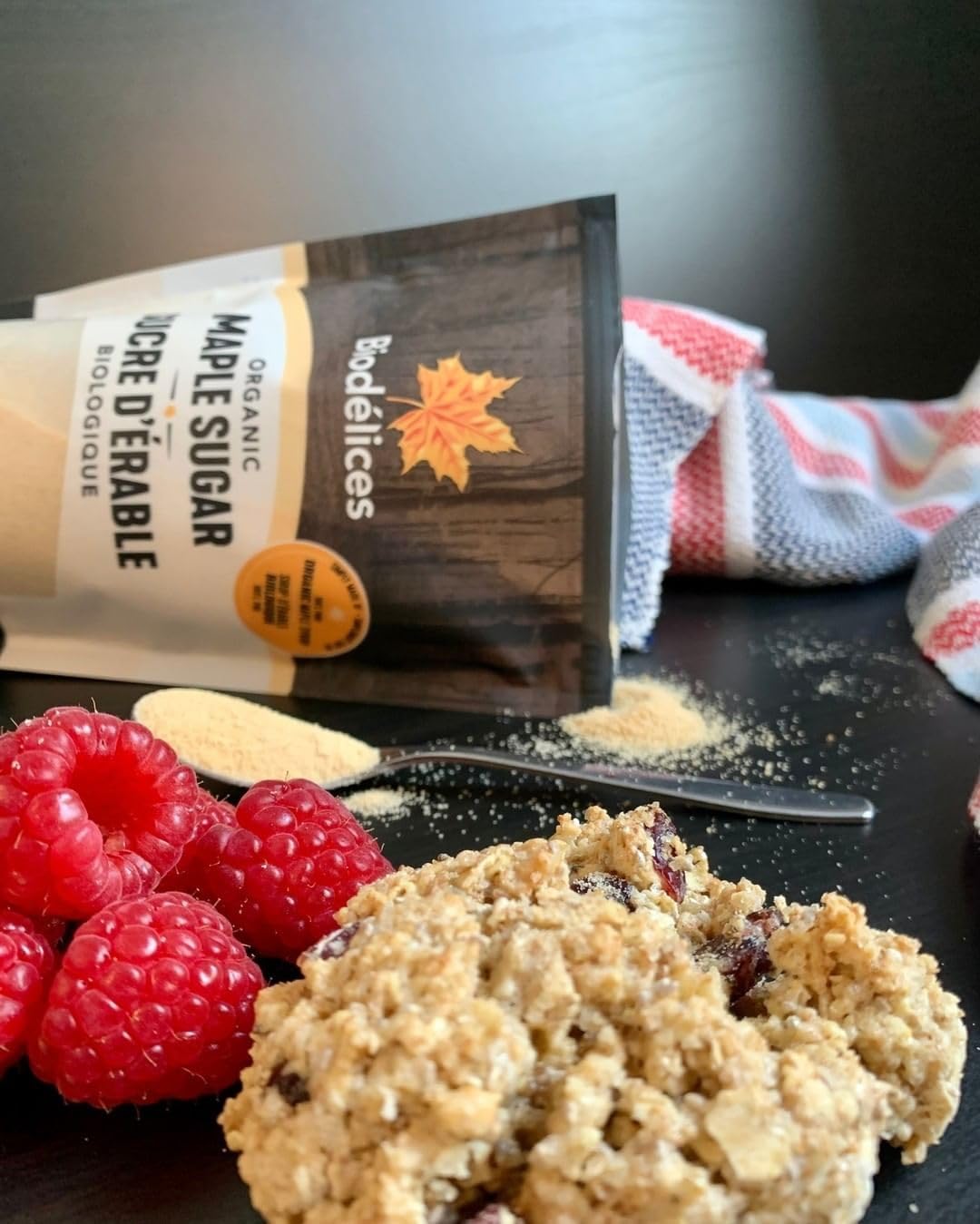 Biodélices 100% Pure Granulated Maple Sugar 500 g - Organic Sweetness for Baking & Beverages Sourced From The Lush Forests Of Quebec