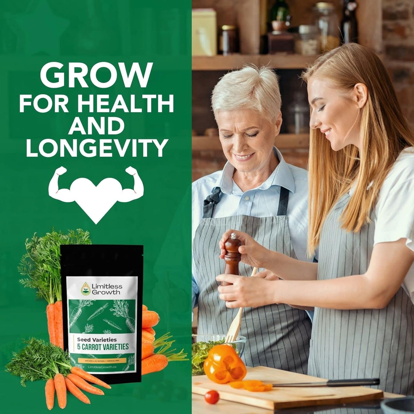 Carrot Seeds - 5 Varieties - 5000+ Seeds - Non-GMO - Carrot Seeds for Your Canadian Garden, Baby Finger, Danvers Half-Long , Chantenay Red , Nantes Coreless , Scarlet Nantes
