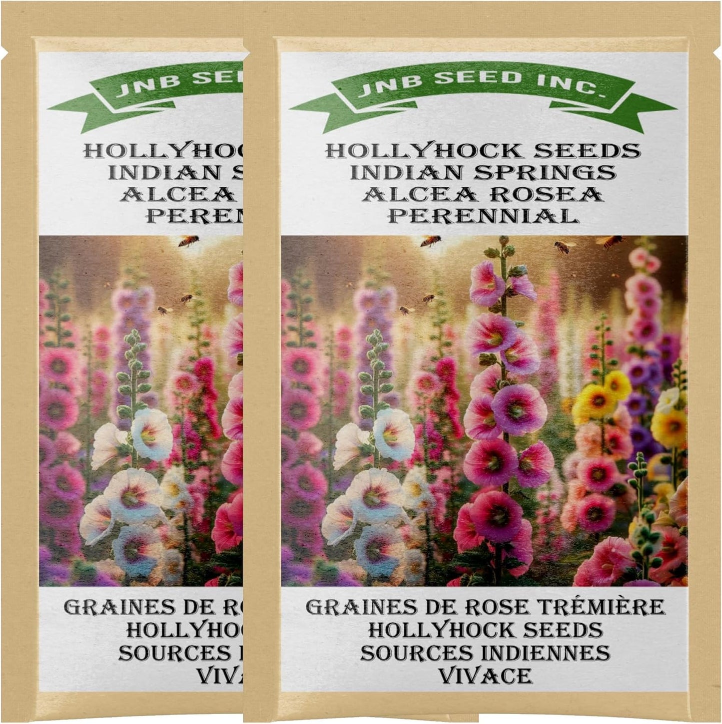 Indian Springs Hollyhock Seeds - 2 Packs x 100+ Seeds Each | Grow Your Canadian Family Garden