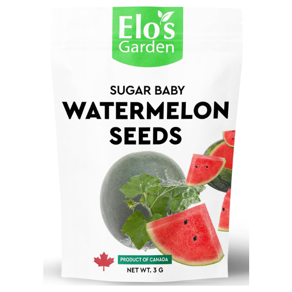 Sugar Baby Watermelon Seeds (3g) | Premium Quality Non-GMO Seeds | Sweet and Juicy Watermelons | Ideal for Home Gardens |
