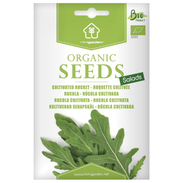 Certified Organic Cultivated Arugula Rocket Seeds – 100% Natural & Non-GMO, High Germination, Open-Pollinated & Reproducible – Perfect for Home Gardens & Farms – 2,000-2,750 Seeds