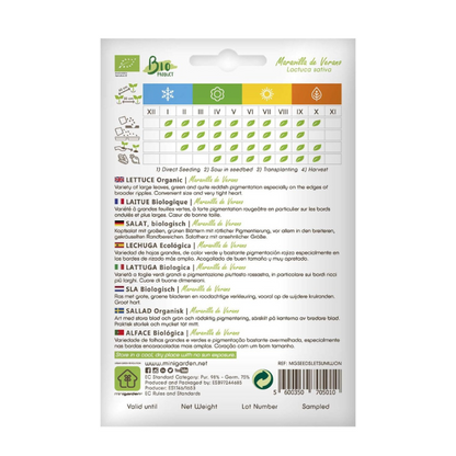Certified Organic Lettuce Seeds  – 100% Natural & Non-GMO, High Germination, Open-Pollinated & Reproducible – Perfect for Home Gardens & Farms – 1,500-2,100 Seeds