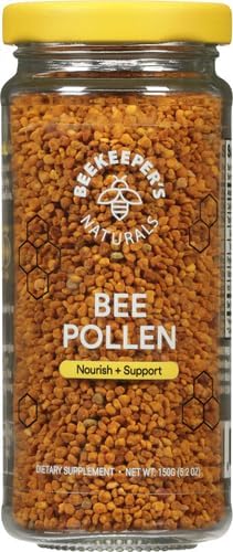 BEEKEEPER'S NATURALS Bee Pollen - 100% Raw Wildflower Bee Pollen, Natural Preserved Enzymes, Source of Vitamin B, Minerals, Amino Acids & Protein - Paleo & Keto Friendly, Gluten Free (5.2 oz)