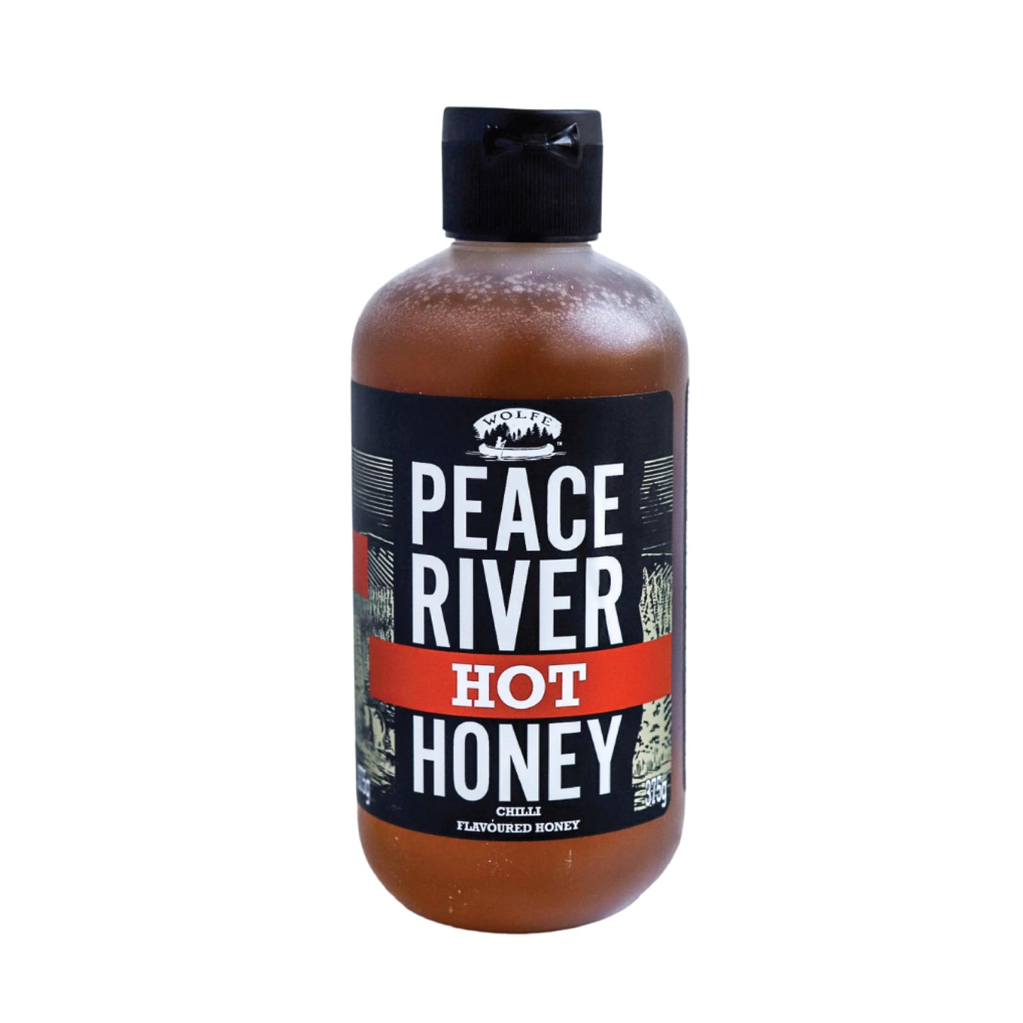 Peace River Hot Honey Pineapple & Jalapeno  | Medium Heat | Kosher Certified | Spicy Honey | Sustainably Sourced in Canada | Perfect for Drizzling, Glazing & Cooking | Squeeze Bottle 375g