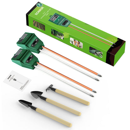 Soil pH Meter, MS02 3-in-1 Soil Moisture/Light/pH Tester Gardening Tool Kits for Plant Care, Great for Garden, Lawn, Farm, Indoor & Outdoor Use (Green)