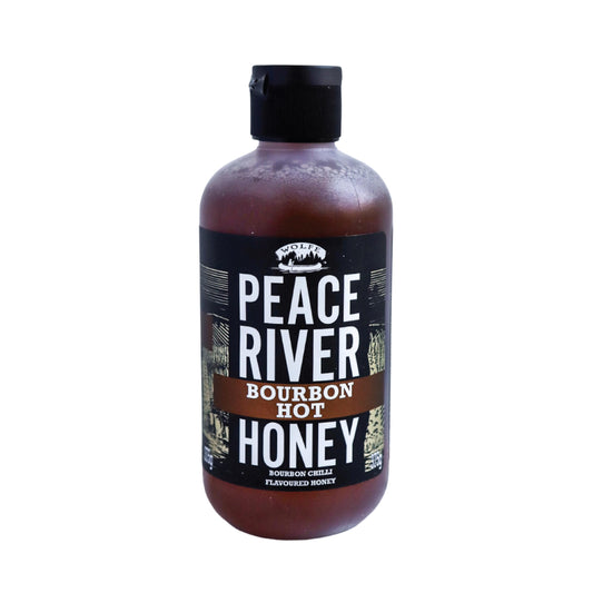 Peace River Hot Honey Pineapple & Jalapeno  | Medium Heat | Kosher Certified | Spicy Honey | Sustainably Sourced in Canada | Perfect for Drizzling, Glazing & Cooking | Squeeze Bottle 375g