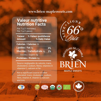 Brien Maple Soft Candy | Maple Sugar Leaf Candy | Vegan Contains No Milk | Made With Grade A Pure Maple Syrup (12 Pieces, Pack of 1)