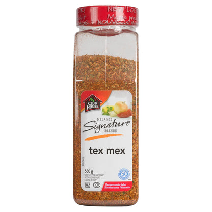 Club House Tex Mex One Step Seasonings, Kosher, Zesty Blend Of Chillies, Cumin, Jalapeño And Herbs For Authentic Mexican Flavour, Perfect For Chili, Enchiladas, Quesadillas, Salsas, And Fajitas, 560G