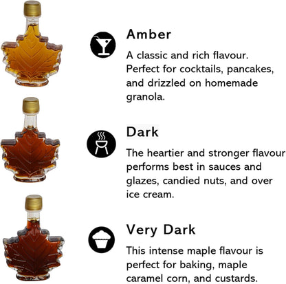 47 North Pure Real Organic Maple Syrup | 3 x 50ml Gift Set / Sampler Pack | Grade A Amber, Dark, Very Dark with a Velvety Smooth Texture | Perfect for Holidays, Christmas, Birthdays