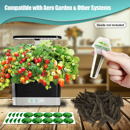128 pcs Seed Pod Kit for Hyroponics, Grow Anything Kit for Hydroponics,  with 50 Grow Sponges, and Plant Food, 50 Pod Labels, Compatible with IDOO