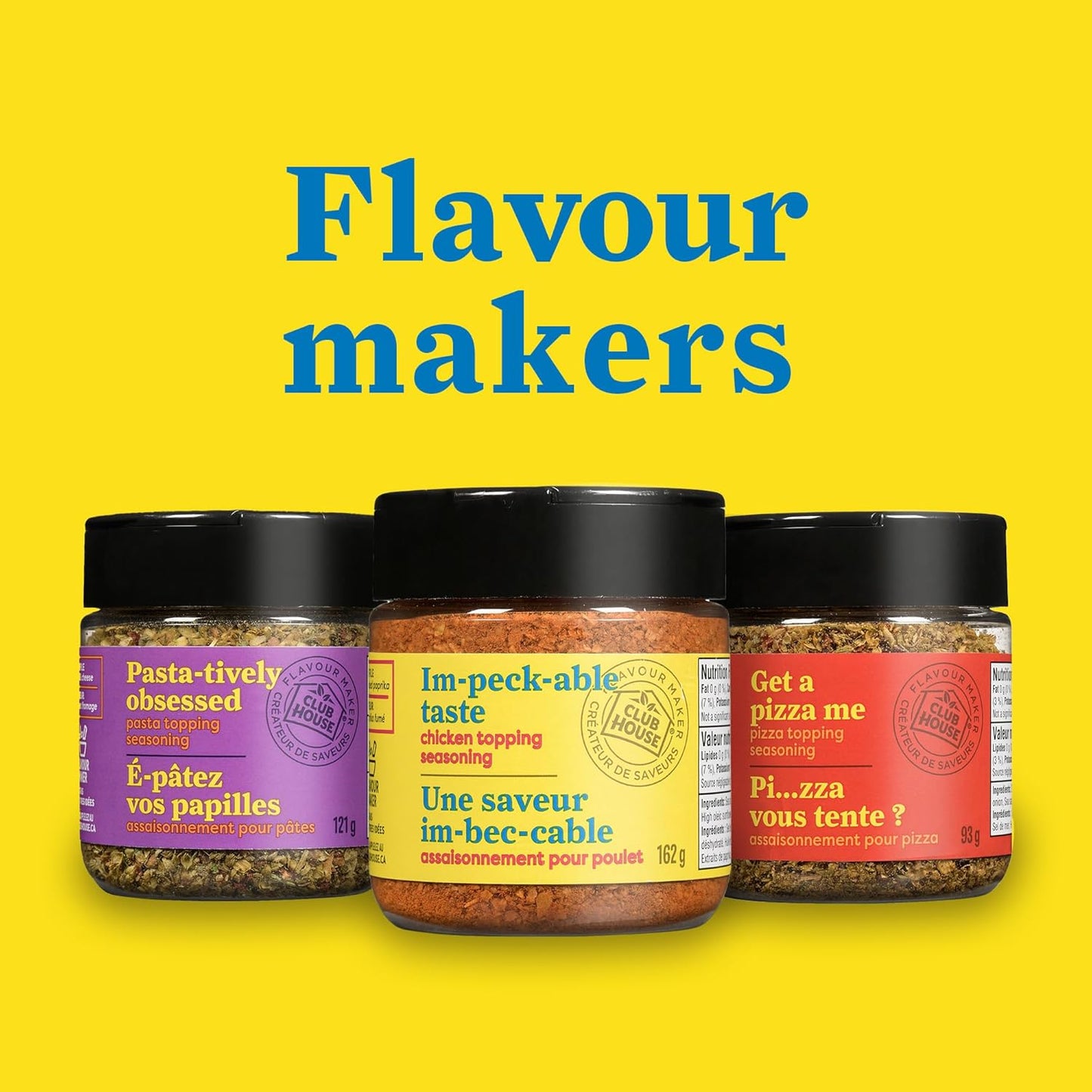 Club House Flavour Maker Chicken Topping Seasoning, Sea Salt, Garlic and Smoked Paprika Topper for Chicken, Pork, and Vegetables, Savoury Flavour, 162 g