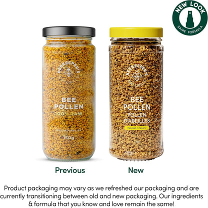 BEEKEEPER'S NATURALS Bee Pollen - 100% Raw Wildflower Bee Pollen, Natural Preserved Enzymes, Source of Vitamin B, Minerals, Amino Acids & Protein - Paleo & Keto Friendly, Gluten Free (5.2 oz)