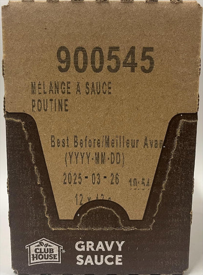 Club House, Dry Sauce powder /Seasoning/Marinade Mix, Poutine Gravy, 42g (Pack of 12) - (Packaging may vary)