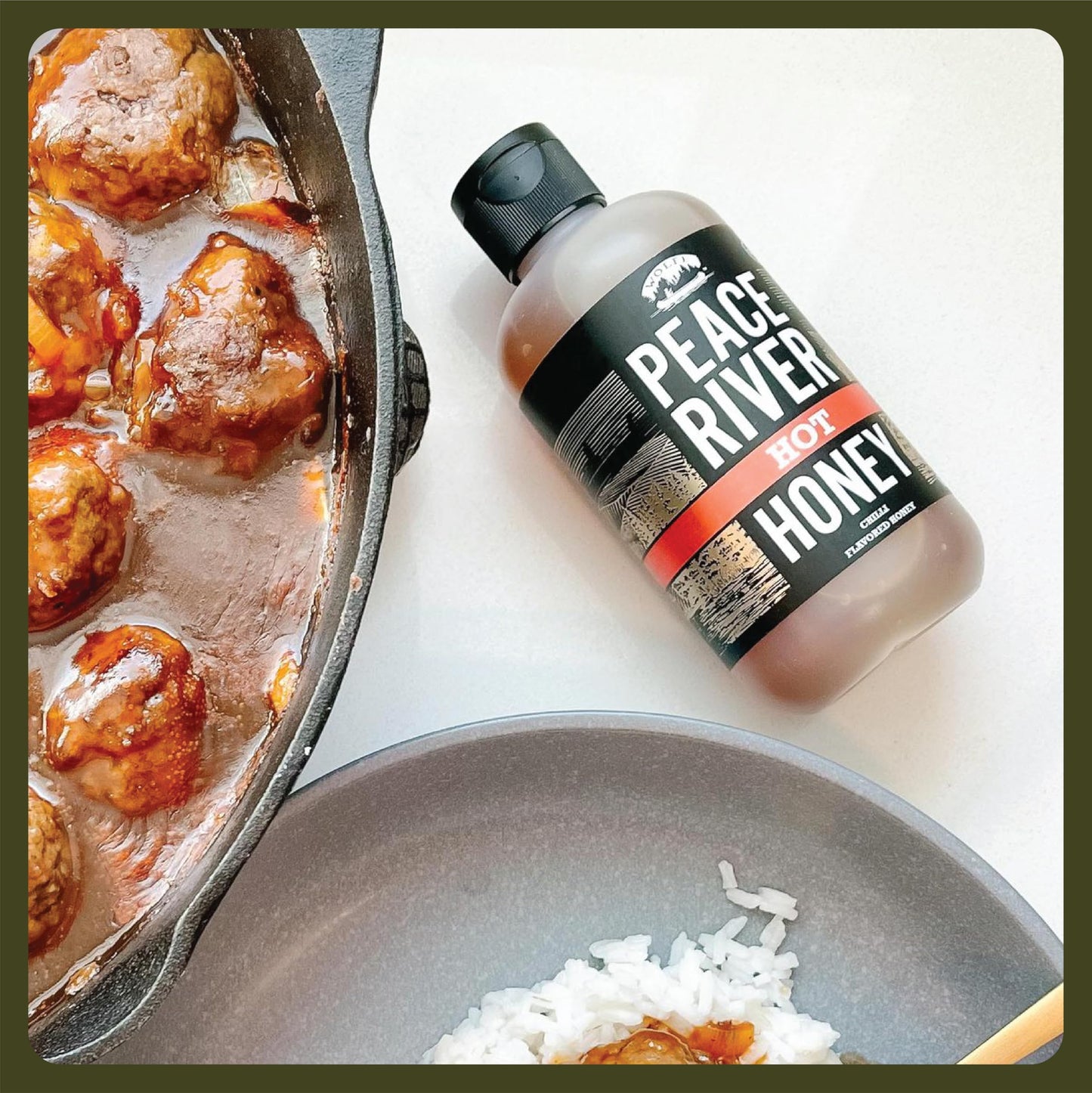 Peace River Hot Honey Pineapple & Jalapeno  | Medium Heat | Kosher Certified | Spicy Honey | Sustainably Sourced in Canada | Perfect for Drizzling, Glazing & Cooking | Squeeze Bottle 375g