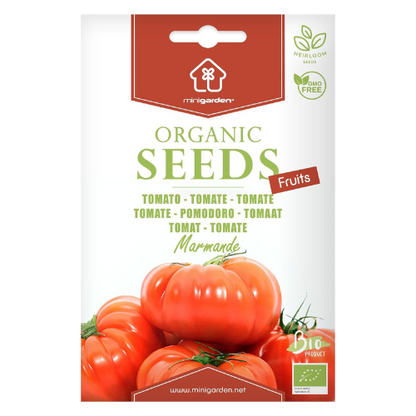 Certified Organic Tomato Seeds 'Marmande' – 100% Natural & Non-GMO, High Germination, Open-Pollinated & Reproducible – Ideal for Home Gardens & Farms – 80-120 Seeds