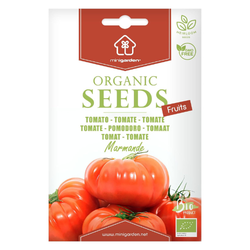Certified Organic Tomato Seeds 'Marmande' – 100% Natural & Non-GMO, High Germination, Open-Pollinated & Reproducible – Ideal for Home Gardens & Farms – 80-120 Seeds