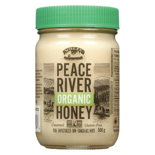 Peace River Organic Creamed Honey | 100% Pure, Canadian Raw Honey | Unpasteurized | Never Crystalizes | Preservative & Additive Free, Non-GMO | Smooth & Spreadable | Sustainably Sourced | 500g Jar