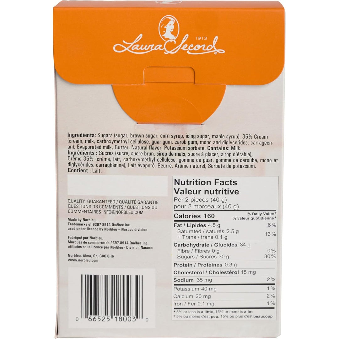 Laura Secord, Box of Maple Fudge, Individually Wrapped Pieces, 180 Grams